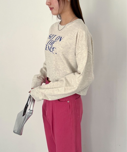 EPIMI E'PIMMY(エピミエピミー)の「レタリングロゴクロップドプルオーバー(スウェット・レディース・オートミール/ネイビー/ピンク/サックスブルー・MEDIUM)」の13枚目の写真