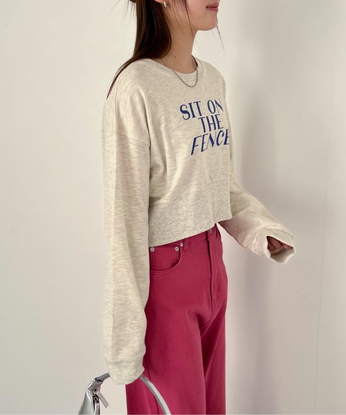 EPIMI E'PIMMY(エピミエピミー)の「レタリングロゴクロップドプルオーバー(スウェット・レディース・オートミール/ネイビー/ピンク/サックスブルー・MEDIUM)」の14枚目の写真