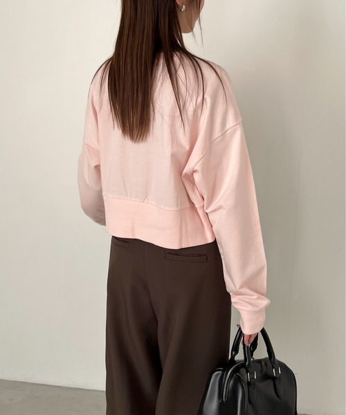 EPIMI E'PIMMY(エピミエピミー)の「レタリングロゴクロップドプルオーバー(スウェット・レディース・オートミール/ネイビー/ピンク/サックスブルー・MEDIUM)」の8枚目の写真