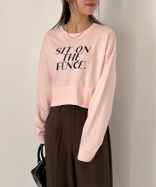 EPIMI E'PIMMY(エピミエピミー)の「レタリングロゴクロップドプルオーバー(スウェット・レディース・オートミール/ネイビー/ピンク/サックスブルー・MEDIUM)」の6枚目の写真