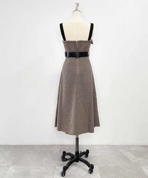 ANDGEEBEE（アンジービー）の「アシメチェックキャミワンピ（ワンピース・レディース・ブラック×ホワイト/ブラウン・MEDIUM）」の19枚目の写真