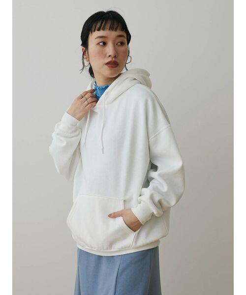 CRAFT STANDARD BOUTIQUE(クラフトスタンダードブティック)の「裏起毛プルパーカー(スウェット・レディース・ブラック/オフホワイト/ブルー・M/L/LL)」の15枚目の写真