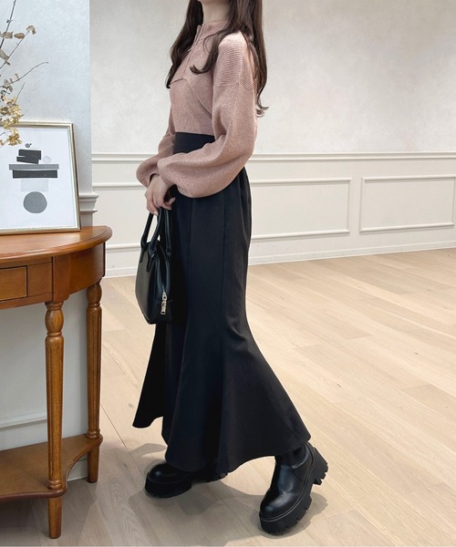 apres jour アプレジュール レイヤード風ニットワンピース apres jour