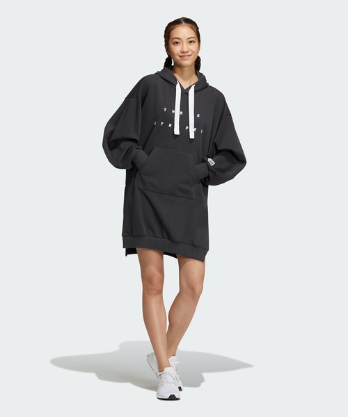 adidas（アディダス）の「ワーディング スウェットシャツ フーデッドチュニック / アディダス adidas（ワンピース・レディース・グレー/ブラウン・XX-LARGE/SMALL/MEDIUM/LARGE/X-LARGE）」の11枚目の写真