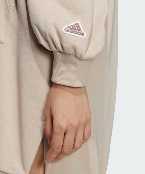 adidas（アディダス）の「ワーディング スウェットシャツ フーデッドチュニック / アディダス adidas（ワンピース・レディース・グレー/ブラウン・XX-LARGE/SMALL/MEDIUM/LARGE/X-LARGE）」の4枚目の写真