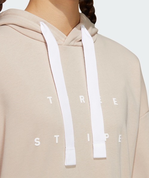 adidas（アディダス）の「ワーディング スウェットシャツ フーデッドチュニック / アディダス adidas（ワンピース・レディース・グレー/ブラウン・XX-LARGE/SMALL/MEDIUM/LARGE/X-LARGE）」の5枚目の写真