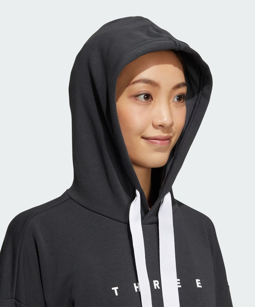 adidas（アディダス）の「ワーディング スウェットシャツ フーデッドチュニック / アディダス adidas（ワンピース・レディース・グレー/ブラウン・XX-LARGE/SMALL/MEDIUM/LARGE/X-LARGE）」の9枚目の写真