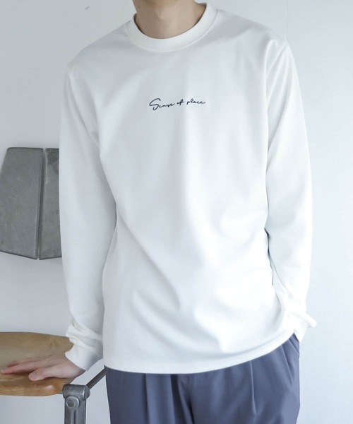 SENSE OF PLACE by URBAN RESEARCH（センスオブプレイスバイアーバンリサーチ）の「シシュウポンチロングTシャツ（Tシャツ/カットソー・メンズ・ホワイト/ブラック/カーキ/ブルー・MEDIUM/LARGE）」の10枚目の写真