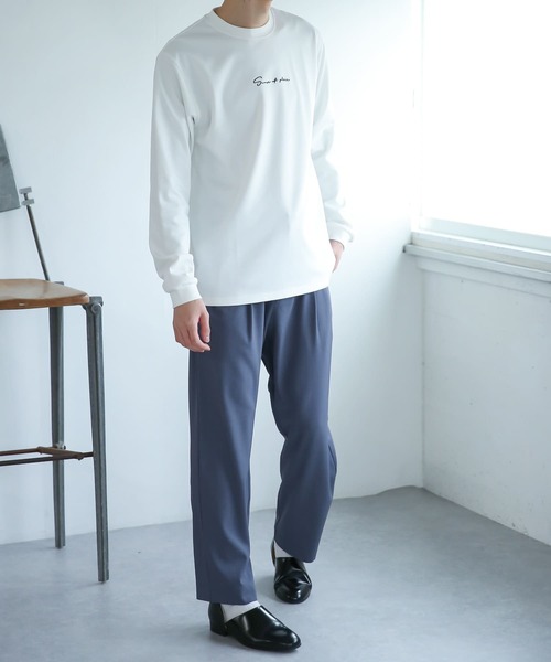 SENSE OF PLACE by URBAN RESEARCH（センスオブプレイスバイアーバンリサーチ）の「シシュウポンチロングTシャツ（Tシャツ/カットソー・メンズ・ホワイト/ブラック/カーキ/ブルー・MEDIUM/LARGE）」の6枚目の写真