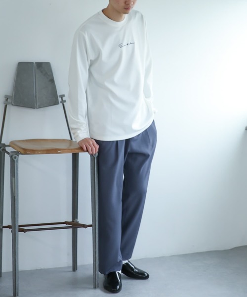 SENSE OF PLACE by URBAN RESEARCH（センスオブプレイスバイアーバンリサーチ）の「シシュウポンチロングTシャツ（Tシャツ/カットソー・メンズ・ホワイト/ブラック/カーキ/ブルー・MEDIUM/LARGE）」の5枚目の写真