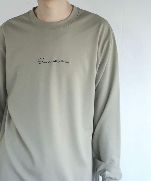 SENSE OF PLACE by URBAN RESEARCH（センスオブプレイスバイアーバンリサーチ）の「シシュウポンチロングTシャツ（Tシャツ/カットソー・メンズ・ホワイト/ブラック/カーキ/ブルー・MEDIUM/LARGE）」の14枚目の写真