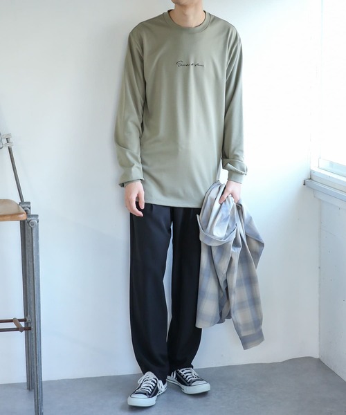 SENSE OF PLACE by URBAN RESEARCH（センスオブプレイスバイアーバンリサーチ）の「シシュウポンチロングTシャツ（Tシャツ/カットソー・メンズ・ホワイト/ブラック/カーキ/ブルー・MEDIUM/LARGE）」の17枚目の写真