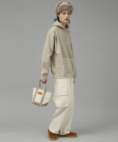 UNIVERSAL OVERALL(ユニバーサルオーバーオール)の「UNIVERSALOVERALL / ユニバーサルオーバーオール TOTE BAG (S)/ミニ トートバッグ(トートバッグ・メンズ・オレンジ/ブラック/ベージュ/ネイビー・フリー)」の3枚目の写真
