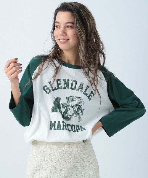 BAYFLOW（ベイフロー）の「プリントラグランT7S（Tシャツ/カットソー・メンズ・チャコール/ベージュ/グリーン・FREE）」の3枚目の写真