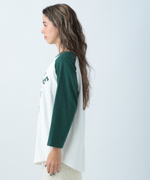 BAYFLOW（ベイフロー）の「プリントラグランT7S（Tシャツ/カットソー・メンズ・チャコール/ベージュ/グリーン・FREE）」の14枚目の写真