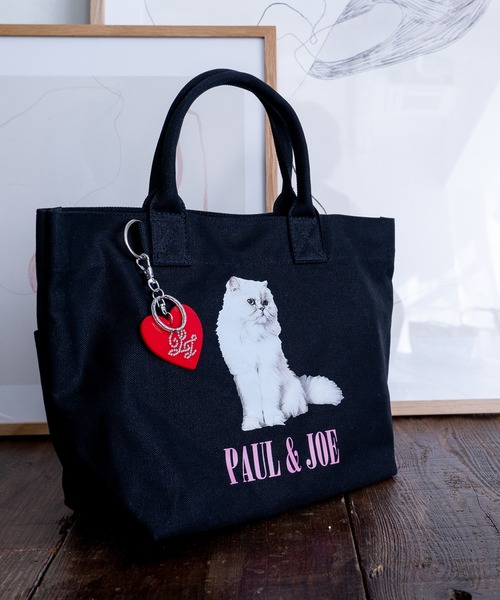 PAUL&JOE(ポールアンドジョー)の「PAUL & JOE ACCESSOIRES (ポール&ジョーアクセソワ) ミニトート キャンバス・フォトプリント PJA-B822 ポールアンドジョー(トートバッグ・レディース・ブラック/アイボリー・FREE)」の4枚目の写真