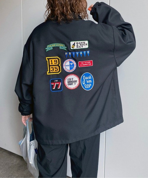 古着ブラックフレイムジャケット コーチジャケット ブルゾン 贅沢な両面刺繍 楽天市場】コーチジャケット メンズ アメカジ | S~2XL 全4色 大きい