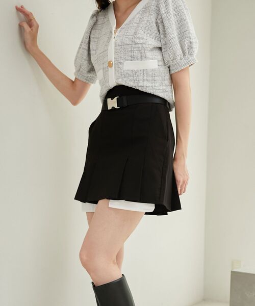 MAJESTIC LEGON（マジェスティックレゴン）の「ベルトsetプリーツスカパン（その他パンツ・レディース・ブラック/ベージュ/グレー・MEDIUM）」の11枚目の写真