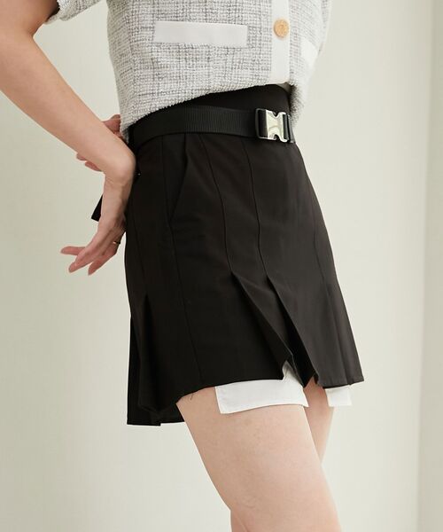 MAJESTIC LEGON（マジェスティックレゴン）の「ベルトsetプリーツスカパン（その他パンツ・レディース・ブラック/ベージュ/グレー・MEDIUM）」の14枚目の写真