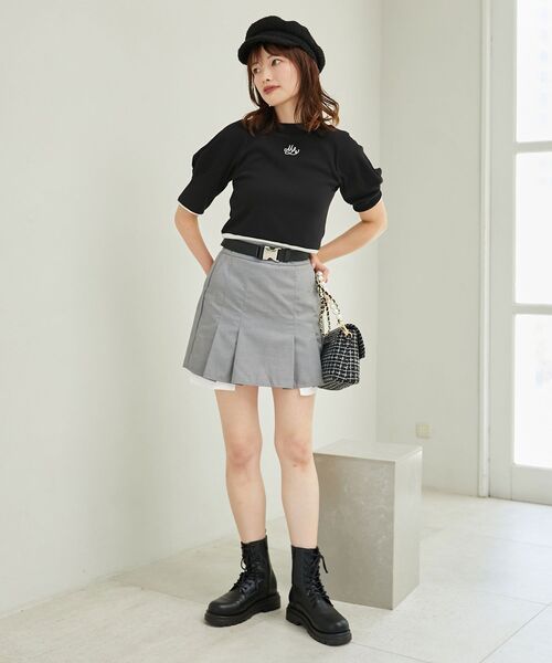 MAJESTIC LEGON（マジェスティックレゴン）の「ベルトsetプリーツスカパン（その他パンツ・レディース・ブラック/ベージュ/グレー・MEDIUM）」の15枚目の写真