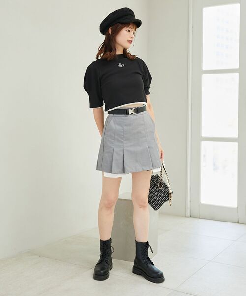 MAJESTIC LEGON（マジェスティックレゴン）の「ベルトsetプリーツスカパン（その他パンツ・レディース・ブラック/ベージュ/グレー・MEDIUM）」の16枚目の写真