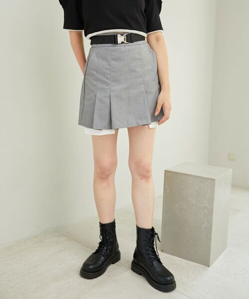 MAJESTIC LEGON（マジェスティックレゴン）の「ベルトsetプリーツスカパン（その他パンツ・レディース・ブラック/ベージュ/グレー・MEDIUM）」の19枚目の写真