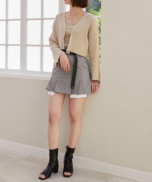 MAJESTIC LEGON（マジェスティックレゴン）の「ベルトsetプリーツスカパン（その他パンツ・レディース・ブラック/ベージュ/グレー・MEDIUM）」の22枚目の写真