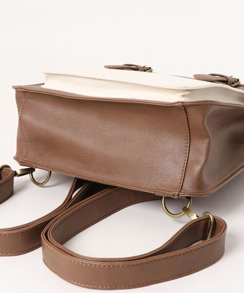ehka sopo（エヘカソポ）の「3WAYサッチェルバッグ（ショルダーバッグ・レディース・オフホワイト/ブラウン/ベージュ・ﾌﾘ-）」の20枚目の写真