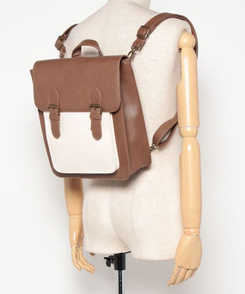ehka sopo（エヘカソポ）の「3WAYサッチェルバッグ（ショルダーバッグ・レディース・オフホワイト/ブラウン/ベージュ・ﾌﾘ-）」の22枚目の写真