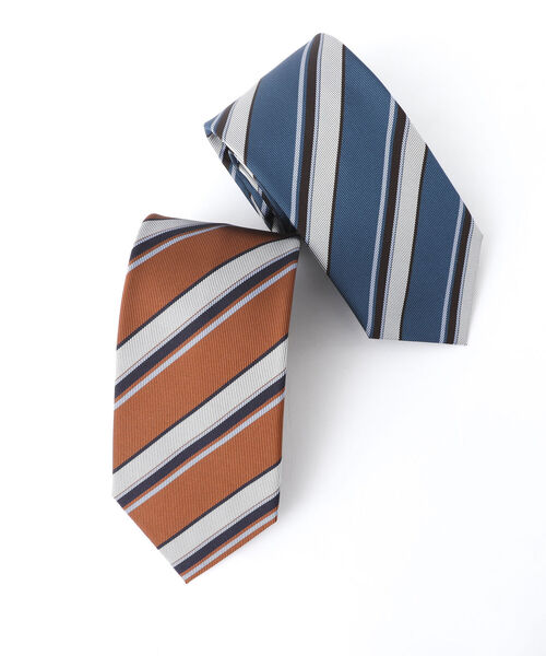 NOLLEY'S goodman（ノーリーズグッドマン）の「Fossati ヘビーツイルストライプネクタイ italian fabric（ネクタイ・メンズ・ブルー系その他3/イエロー系その他3・FREE）」の7枚目の写真