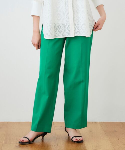 le.coeur blanc（ルクールブラン）の「シェルタリングセンタープレスパンツ（その他パンツ・レディース・オフホワイト/ブルー/グリーン/ブラック/レモンイエロー・36/38）」の3枚目の写真