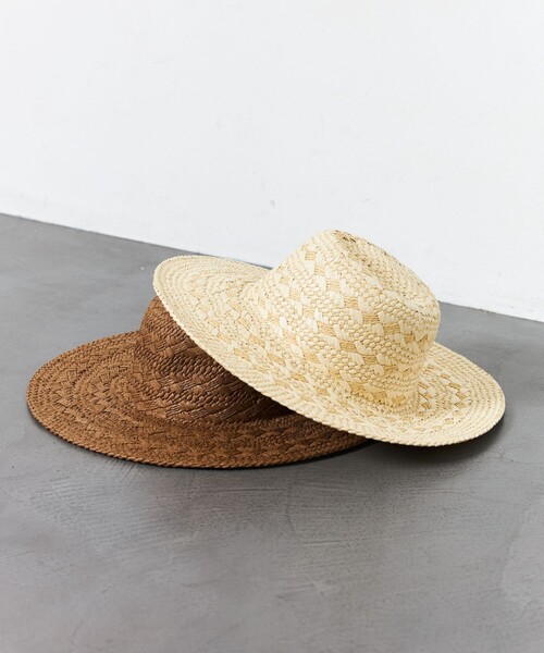 FREAK'S STORE(フリークスストア)の「【限定展開】ペーパーラフィアミックス柄編みハット(ハット・レディース・ナチュラル/ブラウン・ONE SIZE)」の8枚目の写真