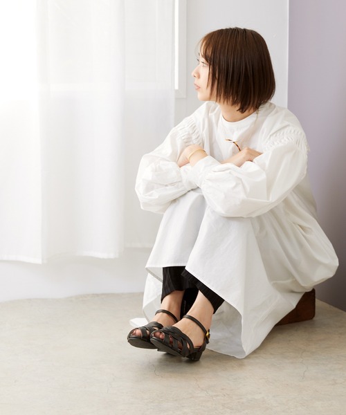 menue（メヌエ）の「ローヒール ストラップサンダル（サンダル・レディース・ベージュ/ブラウン/ブラック/アイボリー・XS/M/L/3L/S/LL）」の21枚目の写真