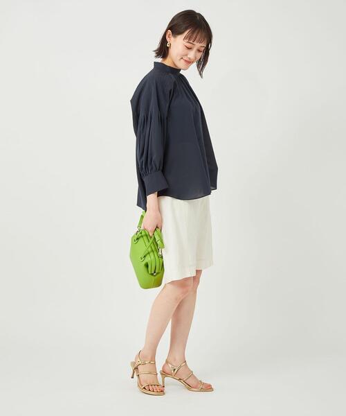 「green label relaxing」 7分袖ブラウス FREE イエロー レディース green label relaxing ブラウス シャツ デザインタック 7分袖