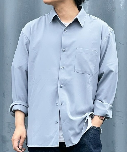 PLUS ONE（プラスワン）の「【PLUS ONE】リラックスレギュラーシャツ（シャツ/ブラウス・メンズ・サックスブルー/ライトベージュ/ダークグレー・M/L/XL）」の3枚目の写真