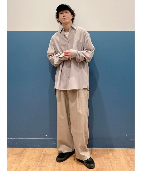 PLUS ONE（プラスワン）の「【PLUS ONE】リラックスレギュラーシャツ（シャツ/ブラウス・メンズ・サックスブルー/ライトベージュ/ダークグレー・M/L/XL）」の12枚目の写真