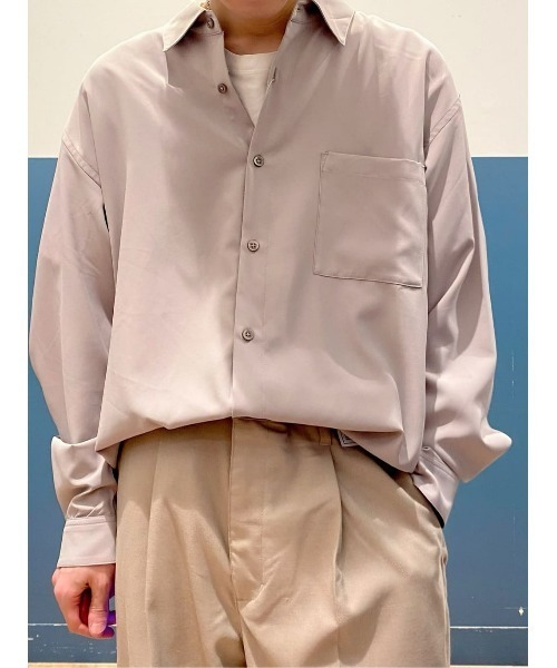 PLUS ONE（プラスワン）の「【PLUS ONE】リラックスレギュラーシャツ（シャツ/ブラウス・メンズ・サックスブルー/ライトベージュ/ダークグレー・M/L/XL）」の13枚目の写真