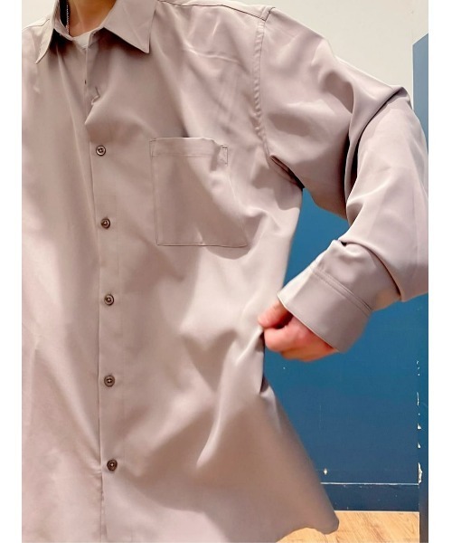 PLUS ONE（プラスワン）の「【PLUS ONE】リラックスレギュラーシャツ（シャツ/ブラウス・メンズ・サックスブルー/ライトベージュ/ダークグレー・M/L/XL）」の15枚目の写真