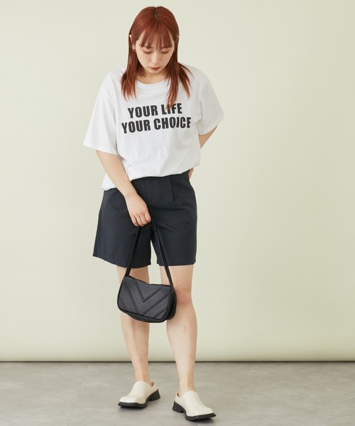 mebole(メボレ)の「タック入りチノショートパンツ(チノパンツ・レディース・ベージュ/ネイビー/ホワイト・MEDIUM/LARGE)」の7枚目の写真