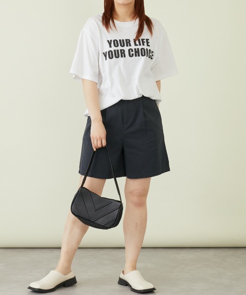 mebole(メボレ)の「タック入りチノショートパンツ(チノパンツ・レディース・ベージュ/ネイビー/ホワイト・MEDIUM/LARGE)」の4枚目の写真