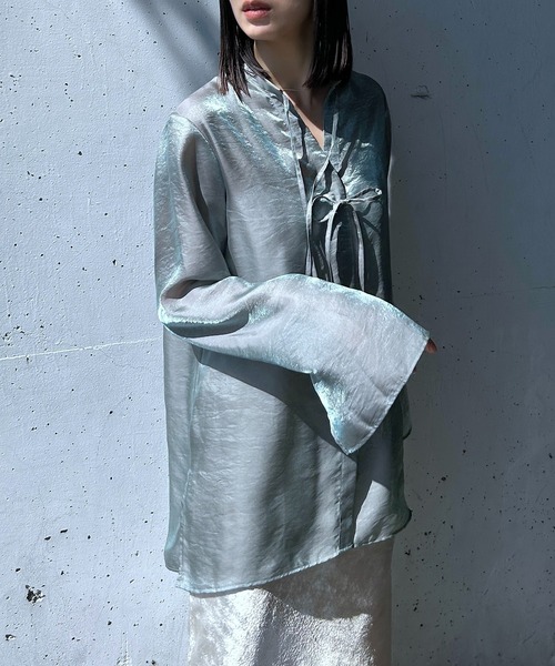 y/m by RIKA（イムバイリカ）の「チャイナデティールシャツ（シャツ/ブラウス・レディース・ホワイト/ミント・FREE）」の8枚目の写真