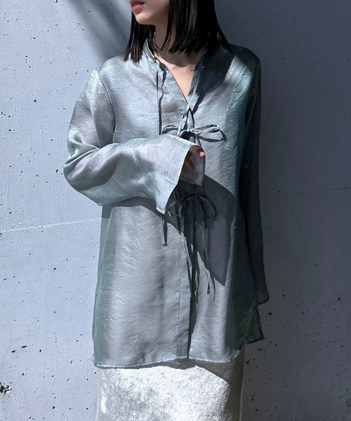 y/m by RIKA（イムバイリカ）の「チャイナデティールシャツ（シャツ/ブラウス・レディース・ホワイト/ミント・FREE）」の10枚目の写真