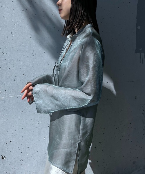 y/m by RIKA（イムバイリカ）の「チャイナデティールシャツ（シャツ/ブラウス・レディース・ホワイト/ミント・FREE）」の13枚目の写真