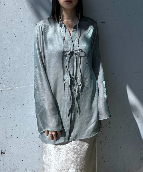 y/m by RIKA（イムバイリカ）の「チャイナデティールシャツ（シャツ/ブラウス・レディース・ホワイト/ミント・FREE）」の15枚目の写真