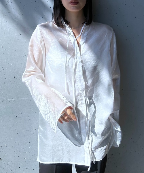 y/m by RIKA（イムバイリカ）の「チャイナデティールシャツ（シャツ/ブラウス・レディース・ホワイト/ミント・FREE）」の18枚目の写真