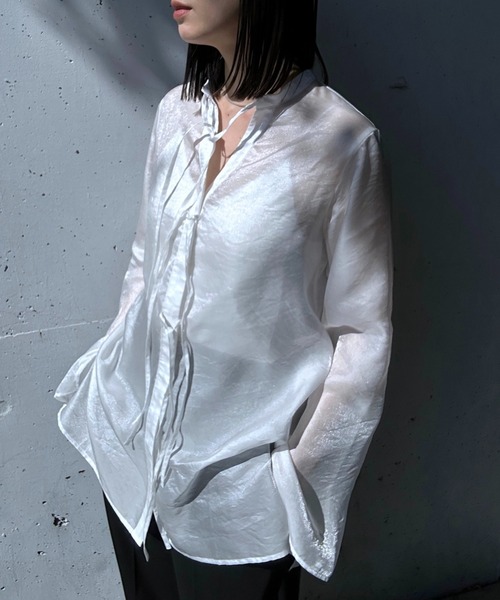 y/m by RIKA（イムバイリカ）の「チャイナデティールシャツ（シャツ/ブラウス・レディース・ホワイト/ミント・FREE）」の19枚目の写真