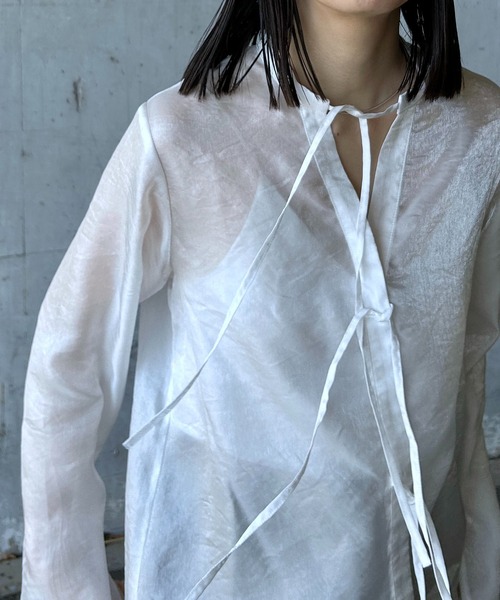 y/m by RIKA（イムバイリカ）の「チャイナデティールシャツ（シャツ/ブラウス・レディース・ホワイト/ミント・FREE）」の20枚目の写真