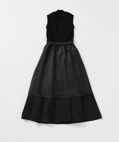 U by SPICK&SPAN(ユーバイスピックアンドスパン)の「ニットドッキングボリュームワンピース(ワンピース・レディース・ブラック/アイボリー・FREE)」の11枚目の写真