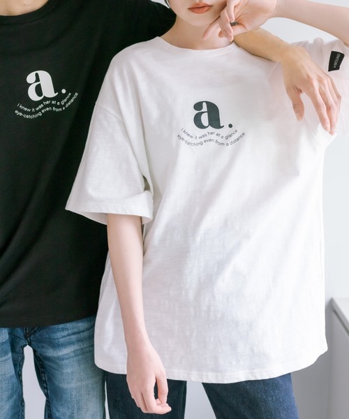 OLIVE des OLIVE(オリーブデオリーブ)の「Gender Free Tシャツ(Tシャツ/カットソー・レディース・オフホワイト/ブラック・FREE)」の2枚目の写真