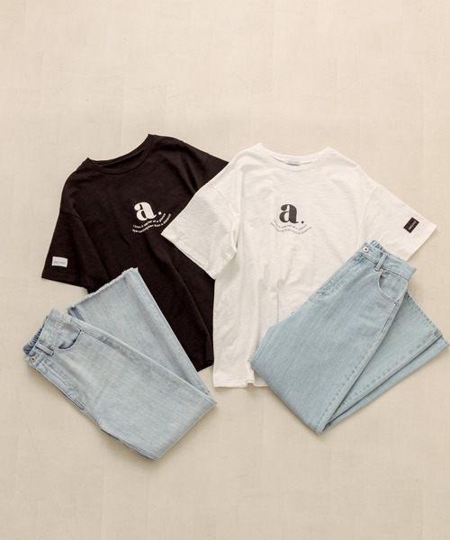 OLIVE des OLIVE(オリーブデオリーブ)の「Gender Free Tシャツ(Tシャツ/カットソー・レディース・オフホワイト/ブラック・FREE)」の6枚目の写真